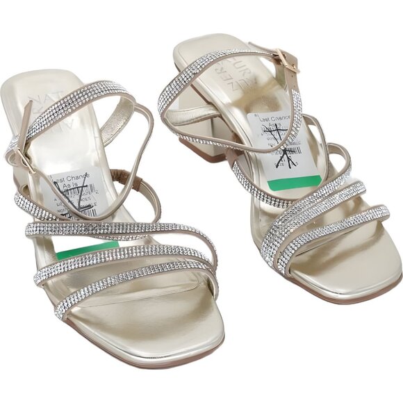 Naturalizer Niko 2 Women's Gold Ankle Strap Heels Size 6.5 - Picture 1 of 6